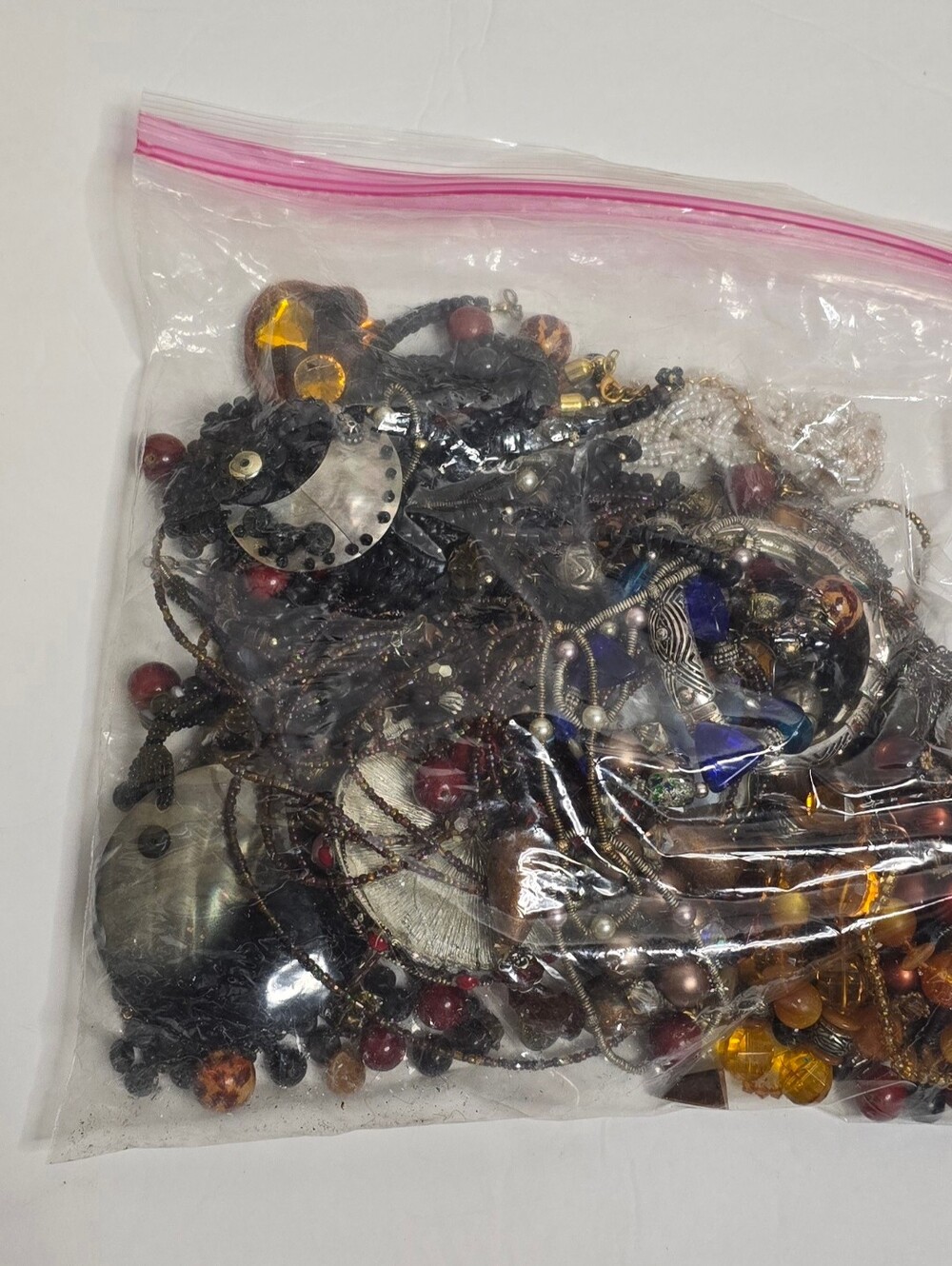 Mixed Scrap Jewelry Lot Craft Repurpose Loose Beads Repair Some Broken -2lbs